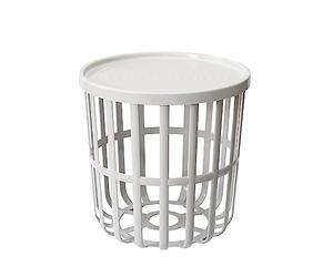 BranQ - Home essential, Table Basse Zen Design Fonctionnelle et Moderne en Plastique ABS de qualité supérieure sans BPA avec Housse Amovible - Crème