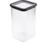 Branq récipient de cuisine, pour aliments, 1,5 l, transparent avec bouchon noir, Néroli