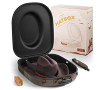 BRANTMAKER Boîte à chapeau de cowboy pour voyage, rangement anti-écrasement pour Western/Panama/Fedora, transporteur avec bandoulière réglable et brosse