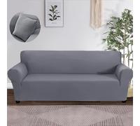 Braozaiw Housse de canapé très extensible, 1 à 4 places, fibre protéinée de lait, protection de meubles, animaux domestiques (gris, 3 places)