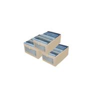 Braozaiw Organisateurs de tiroir, ensemble de séparateurs de rangement, organiseurs pliables en tissu pour vêtements, sous-vêtements, chaussettes, organiseurs de vêtements (beige, taille M, 3 pièces