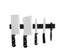 Braozaiw Porte-couteaux magnétique, sans couteaux, en acier inoxydable, accès facile et rangement dans la cuisine, support magnétique pour couteaux mural (noir, 40 cm)