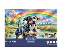 Braque Allemand à Poil Court Coffret Cadeau Amusant de 1000pcs Chien dans l'eau sous Un Arc-en-Ciel Activité ludique pour Adultes et Enfants 38x26 cm/1000pcs