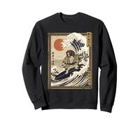 Braque Allemand Surfant Japonais samouraï de Kanagawa Sweatshirt