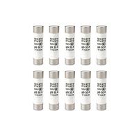 BRART 10/20 fusibles en céramique à fusion rapide 10 x 38 mm fusible 380 V 500 V 1 A 2 A 3 A 4 A 5 A 6 A 10 A 16 A 20 A 25 A 32 A 40 A Type RO15 RT18 RT14 (couleur : 1 A, taille : 10 pièces)