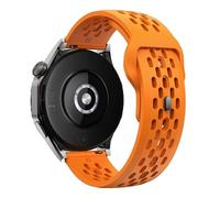 BRART Bracelet en Silicone avec trou de 18mm 20mm 22mm, pour Samsung Galaxy Watch 6 5 4, Huawei GT4 3 GT2 pro, Garmin Vivoactive 4(Orange,22mm)