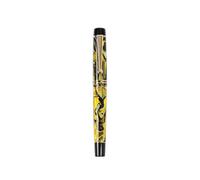 BRART Stylo-plume en acrylique iridium à pointe couteau de 0,5 mm de long - Cadeau idéal pour le travail, la maison, l'école - Jaune - Couteau long de 1 à 1,4 mm