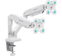 Bras 2 Ecran Pc Blanc 13¿32 Pouces ¿ Double Bras Ecran Pc Jusqu¿À 8Kg, Bras Articulé Écran Pc Blanc Vesa 100X100 Max, Poste Avec Pied Pour Ecran Pc Et Bras Moniteur Pc, G160-W