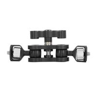 Bras à Double rotule Rotatif à 360 degrés 1/4", Adaptateur Multifonction à Double rotule, Support de caméra en Alliage d'aluminium avec Amortissement en Silicone, vis universelles