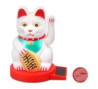 Bras Agitant De Chat Porte-Bonheur, Chat Agitant à énergie Solaire, Chat Japonais Maneki Neko, Chat Chinois Porte Bonheur Chat Porte Bonheur Statue De Chat Japonais avec Bras Mobile