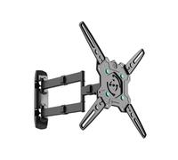 Bras Articulé TV Mural pour 32-65 TV & Ecran jusqu'à 41 kg - Support Mural TV Orientable et Inclinable, VESA 100x100 - 400x400 mm/M4R-B Noir