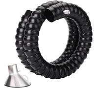 Bras collecteur de Conduit Flexible de 1 m/1,5 m/2 m, Tuyau d'extraction de fumées Noir articulé avec Capot en Acier Inoxydable, pour l'élimination des gaz/fumées/émanations (2 m/6,6 pi, 45