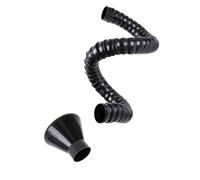 Bras d'aspiration flexible pour fumées, Tuyau d'extraction de fumée avec vanne contrôle débit, diamètre 50mm/75mm, 80-200cm, noir lait(Black,Dia-75-150cm)