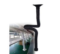Bras d'aspiration réglable, Bras d'extraction de fumée avec tuyau for soudage, Ventilation industrielle, 50mm/75mm, lait/noir(Black,75 tubes x L 160cm)