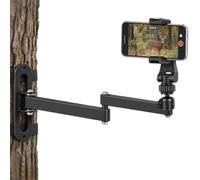 Bras de caméra pour la chasse avec adaptateur de support de téléphone, bras d'arbre extensible rotatif à 360 °, support d'arbre pour support d'arbre et aveugle auto-filmant, compatible avec les