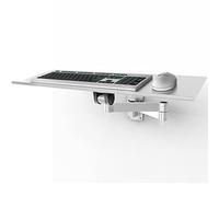 Bras de clavier mural réglable avec plateau de souris, plateforme industrielle argentée, design à double bras flexible, longueur 40 cm, parfait pour la maison, le bureau et l'optimisation de l'espace