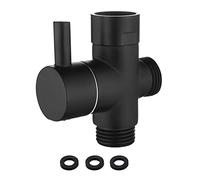 Bras de douche à 3 voies - Vanne d'inversion pour bras de douche - Argenté, noir, nickel brossé - 1,27 cm - Vanne d'inversion pour bras de douche (noir)