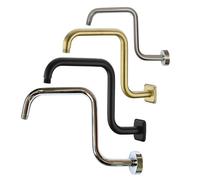 Bras de douche à pluie, adaptateur tête pulvérisation salle bains, Tube d'extension, couvercle bride tuyau sortie d'eau mural pour Pommeau de Douche(N CHROME)