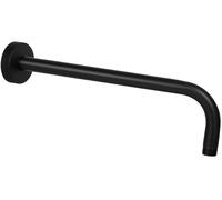 Bras de Douche Avec Bride, Fabriqué en Acier Inoxydable 304, Rallonge de Pommeau de Douche de 38 cm, Bras de Tuyau D'extension, Montage Mural Pour Pommeau de Douche Fixe de Salle de Bain (Noir Mat)