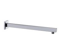 Bras de douche carré en acier inoxydable 201 argenté 40 cm, support mural avec raccord G 1/2", support chromé, tube d'extension pour douche, salle de bain, sanitaire, inoxydable durable