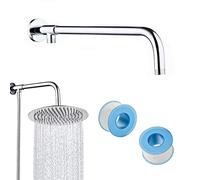 Bras de douche en acier inoxydable avec rouleaux de ruban d'étanchéité PTFE argenté 41 cm