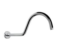 Bras de douche en forme de S en acier de 43,2 cm de long pour améliorer l'esthétique de la salle de bain, design moderne et contemporain pour les rénovations de salle de bain de luxe