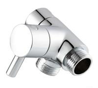 Bras de douche en laiton G1/2 - Répartiteur de valve à 3 voies pour système à double tête - Raccord de salle de bain britannique (argenté)