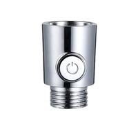 Bras de douche en plastique avec inverseur, commande de pression d'eau à un bouton, vanne d'arrêt d'eau, limiteur de débit, interrupteur d'arrêt du pulvérisateur(Silver)