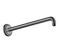 bras de douche hansgrohe 27348330 389mm, angle 90 degrés, montage mural, chrome noir poli