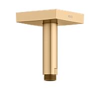 Bras de douche KEUCO Universal 53089250102 saillie 100 mm, laiton brossé, raccordement au plafond, rosace carrée
