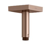 Bras de douche KEUCO Universal 53089290102 saillie 100 mm, or rose brossé, raccordement au plafond, rosace carrée