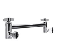 Bras De Douche Lot de 2 rallonges bras douche réglables, d'extension pommeau en laiton avec finition chromée polie, 28 cm et plus