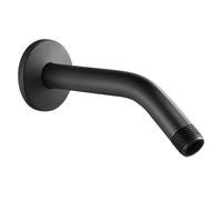 Bras de douche noir avec bride, bras d'extension en acier inoxydable pour pommeau de douche fixe, rallonge de pommeau de douche mural (noir)