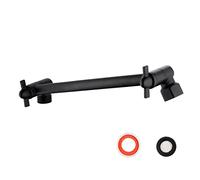Bras de douche réglable en laiton noir mat 20,3 cm, facile à installer, bras d'extension de douche en laiton noir
