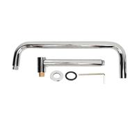 Bras de Douche S Inox Noir, Rallonge Murale Pivotante 360 Degrés, 33 cm avec Bride Stable - Acier Inoxydable Durable, Design Confortable, Adapté Salle de Bain (Électropole)