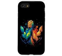 Bras de Fer - Poings Levés Colorés Splash Art Coque pour iPhone SE (2020) / 7/8