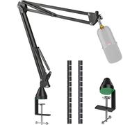 Bras de micro amélioré compatible avec HyperX SoloCast micro réglable avec base pyramidale et manchon de câble