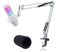 Bras de micro blanc compatible avec HyperX QuadCast S Bras de microphone Premium QuadCast S pour jeux,streaming par Blanc