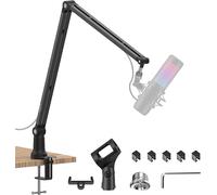 Bras de Micro, Support de Bras de Microphone à Ciseaux Pliable, Réglable, Auge de Câble Cachée, adaptateur 3/8"" à 5/8"" pour Blue Yeti Snowball HyperX QuadCast,ST-31