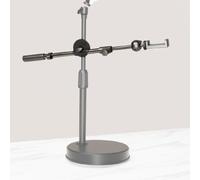 Bras de microphone pliable 55 cm pour podcast (A) | Rotation à 360 degrés, construction en métal, clip de micro sécurisé, portée de 55 cm, utilisation au bureau