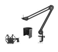 Bras de microphone pliable en métal avec ou sans support antichoc pour podcasters et streamers Suspension à ressort