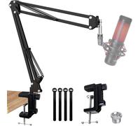 Bras de microphone universel compatible avec HyperX, Blue Yeti, Fifine et bien d'autres, réglable à 360, pince métallique robuste, co