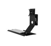 Bras de Moniteur Support d'écran Noir pivotant et Pliable avec Plateau Standard, Compatible Les écrans de 15 à 27 Pouces Support de Moniteur