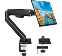 Bras de moniteur unique, support de moniteur pour écrans de 17 à 32" | Support d'écran Ultrawide supporte jusqu'à 9,5 kg, pour montage VESA 75/100 mm avec base de serrage et œillet