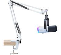 Bras de perche blanc pour Fifine AM8 Bras de micro compatible avec microphone Fifine,clip adaptateur à vis de 3/8"" à 5/8"",pince de