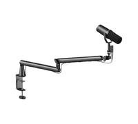 Bras de perche - Support de microphone à suspension, pince absorbant les chocs | Pince de microphone rotative à 360 degrés | Support pour studio de chant, musique, ordinateur, contenu, podcast