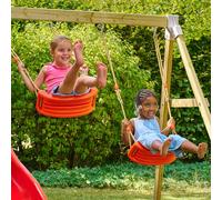 Bras de portique en bois fsc® 2 balançoires rouges pour cabane enfant modulable