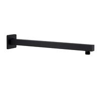 Bras de Support de Douche Carré Acier Inoxydable 201 Noir 40 cm Pomme vidaXL
