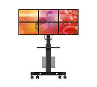 Bras de support de moniteur Support de moniteur à six écrans 17"-24"/24"-30" Chariot mobile au sol avec clavier et support hôte Support de moniteur robuste et réglable Support de bras de bureau ( Size