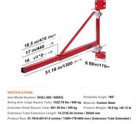 Bras de support de treuil électrique, pivotant à 180°, grande capacité de charge, 300-600kg